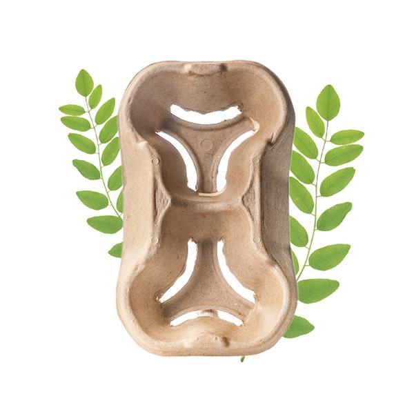 Biodegradable 2 Compartment Cup Holder Recycled Paper King Cup