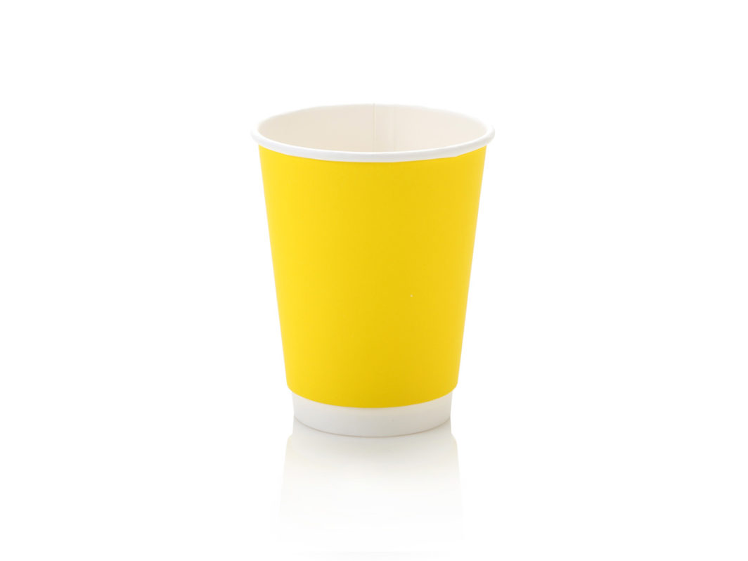 350ml Double Wall Coffee Cup Yellow