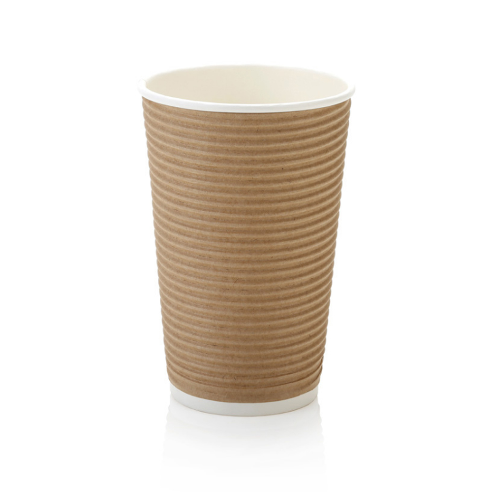 HRW500-K-500ml-Horizontal-Ripple-Coffee-Cup-Kraft