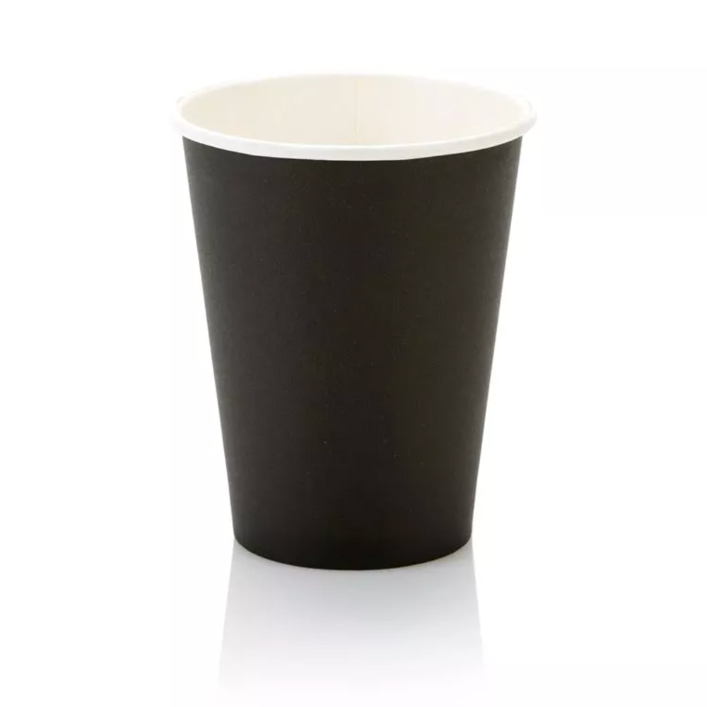 SW350-Blk-350ml Single Wall Coffee Cup Black