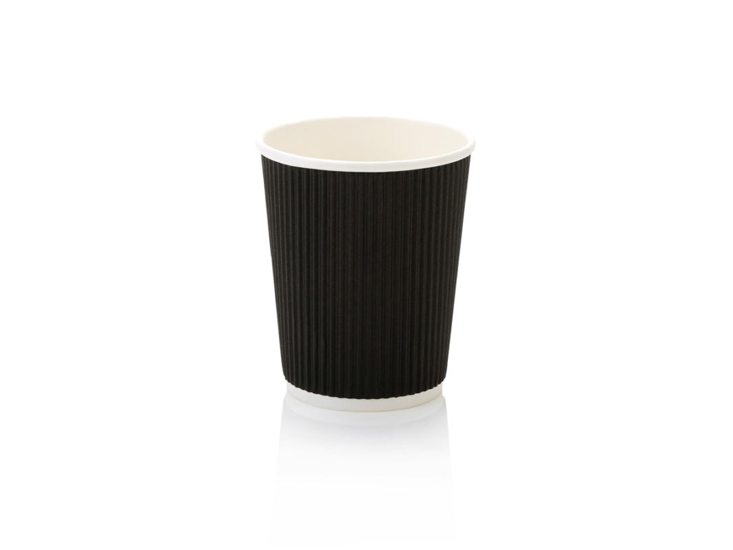 500ml Vertical Ripple Coffee Cup Black