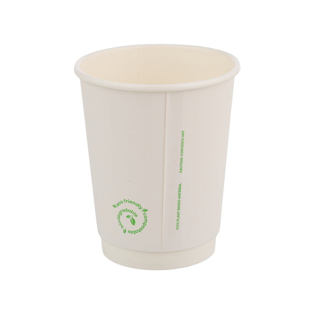 Biodegradable PLA Coffee Cup 250ml White