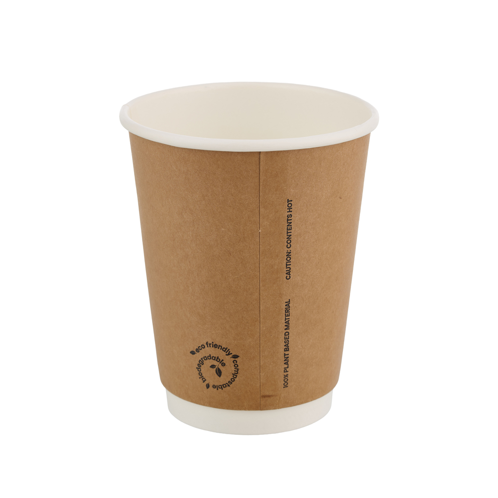 Biodegradable PLA Coffee Cup 350ml Kraft