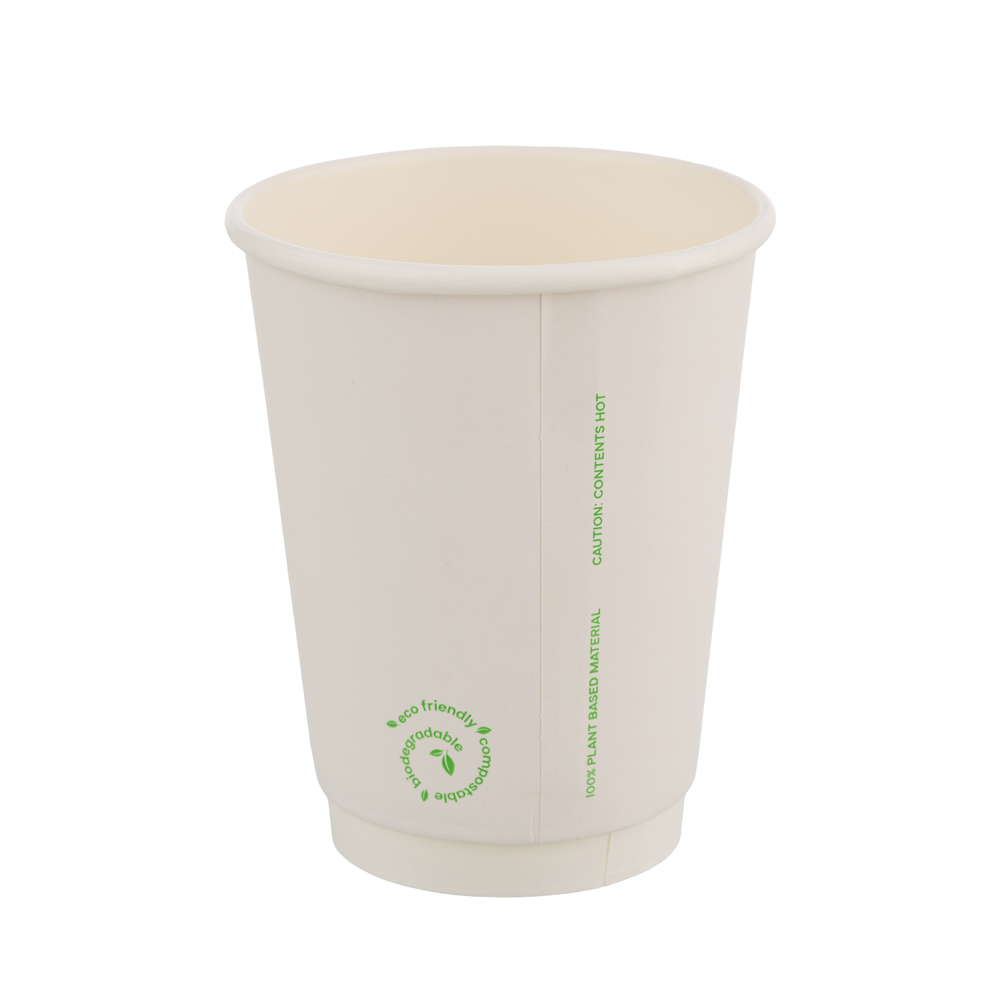 Biodegradable PLA Coffee Cup 350ml White